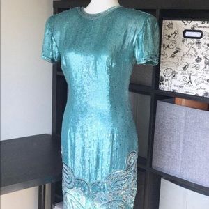 Vintage Naeem Khan RIAZEE beaded 100% Silk dress